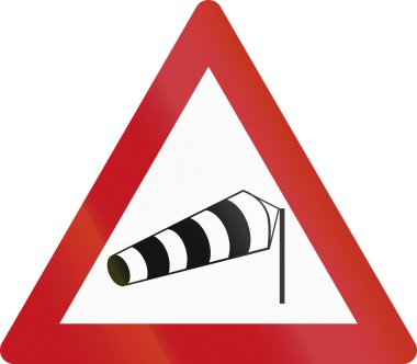 İsrail uyarı işareti - Sağdan esen tehlikeli rüzgarlar.