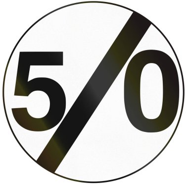 İsrail Yasak Yol İşareti - Hız limitinin sonu.