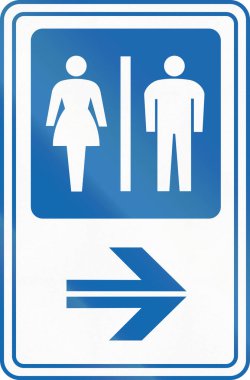 Japonca yol işareti - Lavabo sağda - dikey sürüm.
