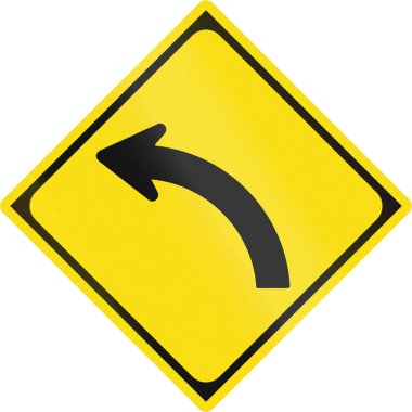 Japonya 'da yol işareti - Sol Eğri.