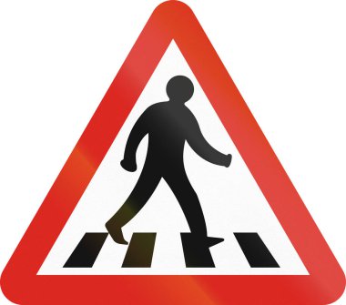 Uganda 'da yol işareti - yaya geçidi.