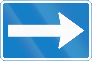 Uganda 'daki Bilgi Yolu İşareti - Sağa giden tek yön.