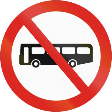 Uganda 'da düzenleyici yol tabelası - Otobüsler ve koçlar için giriş yasak.