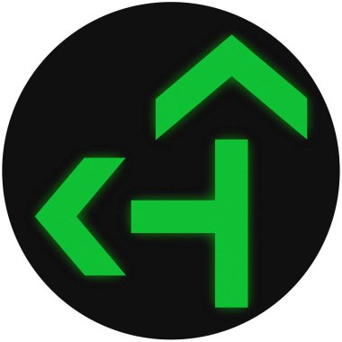 Almanya 'da trafik ışığı kullanılır - Solda ve düz yeşil trafik ışığı.