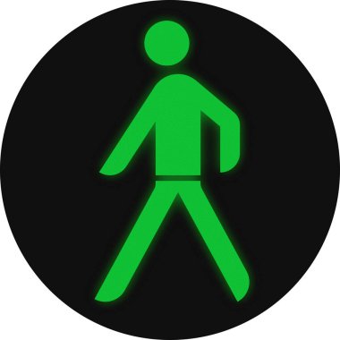 Almanya 'da trafik ışığı - yayalar için yeşil trafik ışığı.