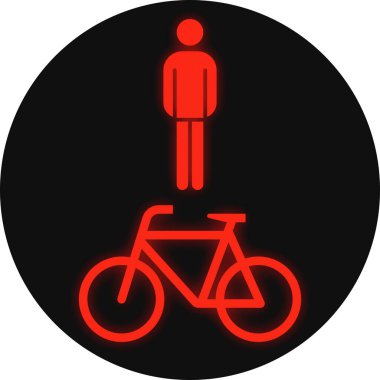 Almanya 'da trafik ışığı - yayalar ve bisikletler için kırmızı trafik ışığı.