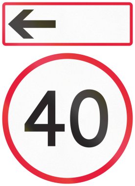 Birleşik Krallık 'ta tren yolu hız limiti işareti - sola giden yolda saatte 40 mil.