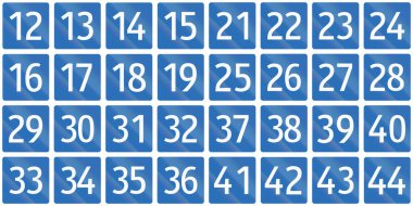 Bundesstrassen (Federal yollar) Avusturya belirtileri topluluğu.