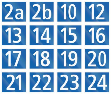 Hauptstrassen (ana yollar) İsviçre belirtileri topluluğu.