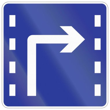 Çin 'de yol tabelası - Sağa dönüş şeridi.