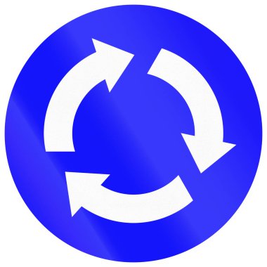 Macau - Döner kavşakta Çince yol işareti.