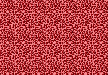 Basit, pürüzsüz kalpler. Sevgililer Günü arka planda. Kırmızının gölgesi. Vektör İllüstrasyonu. 