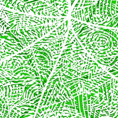  Çiçek deseni. El çizimi desen. Tişört, tekstil, ambalaj kağıdı, beyaz ve yeşil. Vektör illüstrasyonu..