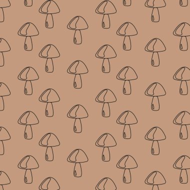 Mantar el çizimi vektör kalıpları. Kumaş, ambalaj kağıdı, paketleme, duvar kağıdı üzerine baskı için dizayn. Vektör çizimi.