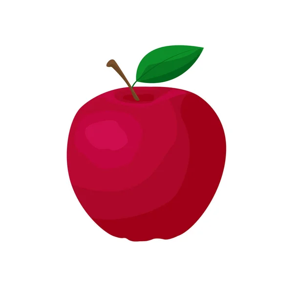 Červené Jablko Bílém Pozadí Zdravý Design Jídla Obrázek Ručního Kreslení — Stockový vektor