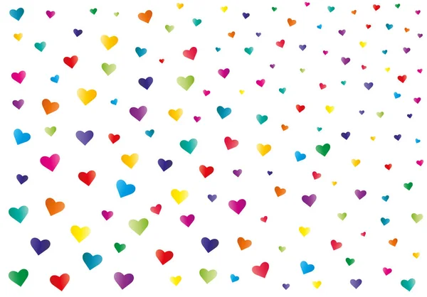 Multi Colored Hearts White Background Vector Design Textile Backgrounds Clothes — Stock Vector