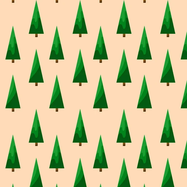 Kerstboom Bos Naadloos Patroon Achtergrond Vector Illustratie — Stockvector