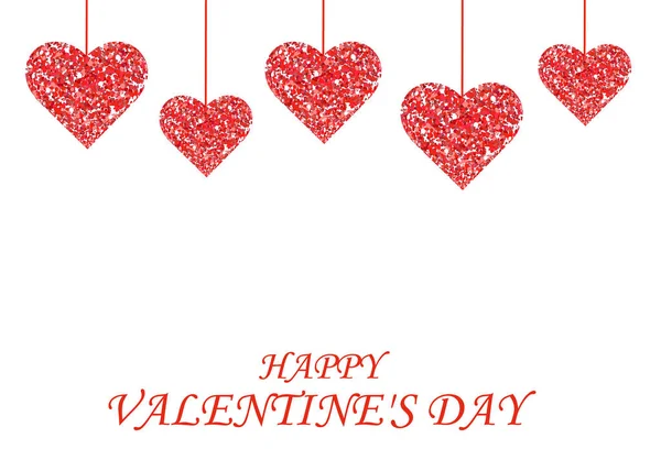 Beyaz arka planda parlak kırmızı kalpler. Sevgililer günü kartları, düğün davetiyeleri, parti posterleri ve el ilanları için harika. Sevgililer Günü Kartı İllüstrasyonu.