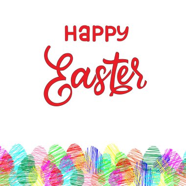 Easter card. Easter eggs set with different lines isolated on white background.Holiday decoration for easter holiday.