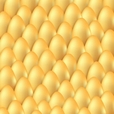 Realistic golden Easter egg patern. For postcard, card, invitation, poster, banner template lettering typography. Seasons Greetings. Vector illustration.