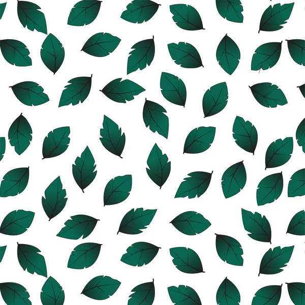 Gradient Green Leaf Pattern Asset Stamp Flourish Design Pattern Cards — Stockvector