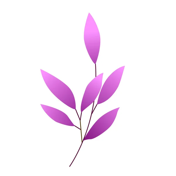 Ветка Фиолетовыми Листьями Тканей Фона Настенной Бумаги Обертывания Плаката Баннера — стоковый вектор