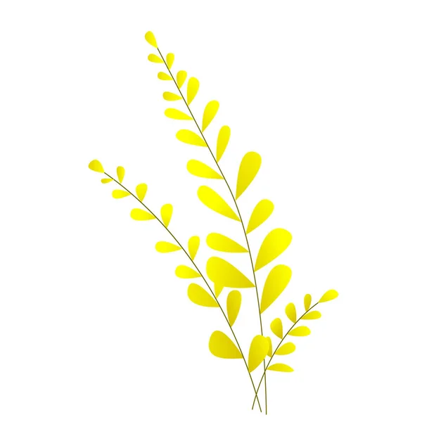 黄色の葉を持つ枝 ポスターやバナー カバーや葉のために ベクターイラスト — ストックベクタ