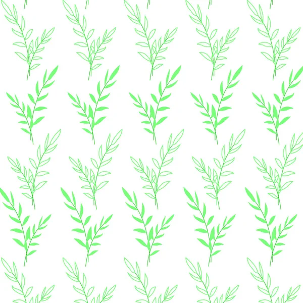 Patroon Takken Met Groene Bladeren Voor Stoffen Achtergrond Behang Verpakking — Stockvector