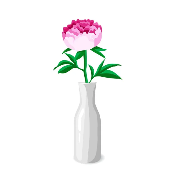 Peonía Jarrón Dibujado Mano Vector Flora Botánica Para Decoración Invitación — Vector de stock
