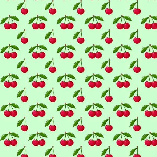 Cseresznye Bogyók Csokor Cseresznye Zökkenőmentes Minta Címkék Menük Poszter Nyomtatás — Stock Vector