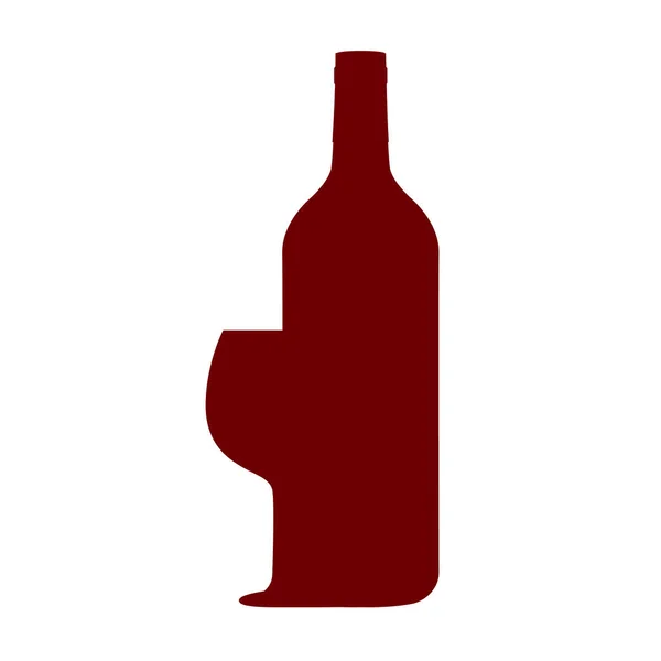 와인의 실루엣 유리병 파티의 깃발이나 와인바 로고의 메뉴판으로 수있다 일러스트 — 스톡 벡터