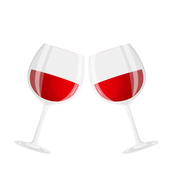 Dos Vasos Vino Día Nacional Del Vino Bebida Alcohólica Puede — Vector de stock