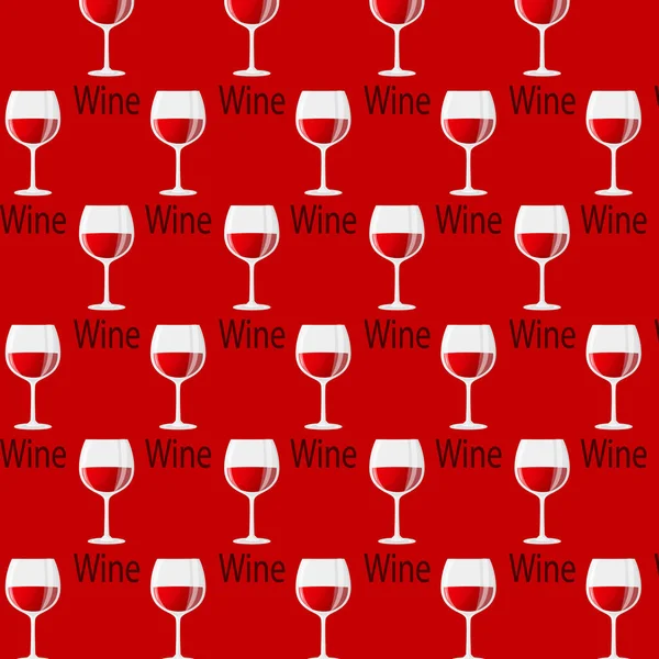 Glas Wein Nahtlose Muster Text Wein Nationaler Tag Des Weins — Stockvektor