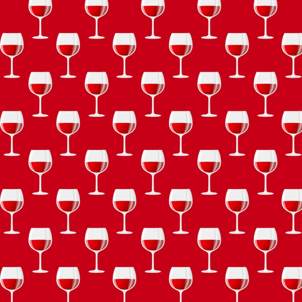 Glas Wein Nahtlose Muster Nationaler Tag Des Weins Alkoholisches Getränk — Stockvektor