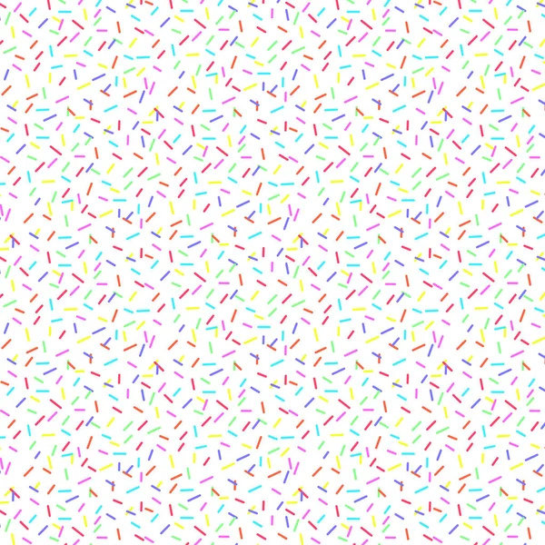 Modèle Confettis Vectoriels Sans Couture Colorés Beignet Sur Thème Boulangerie — Image vectorielle
