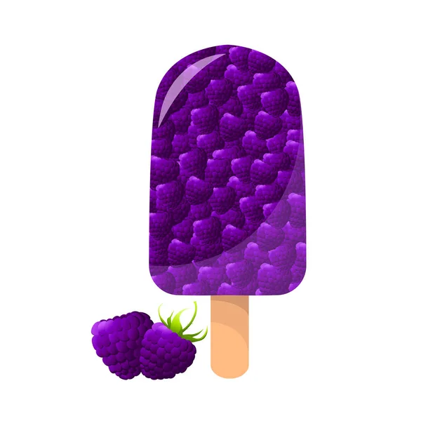 Мороженое Blackberry Дизайна Стикеров Футболок Плакатов Логотипов Этикеток Баннеров Наклеек — стоковый вектор