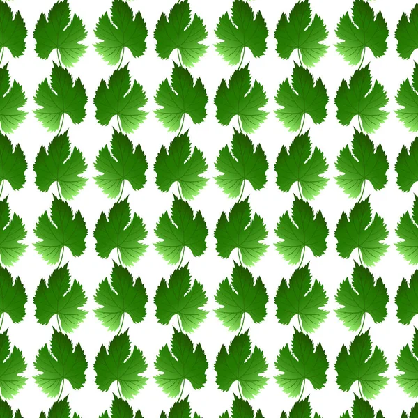 Kusursuz Desenli Üzüm Yaprakları Yeşil Yaprak Vektör Illüstrasyonu — Stok Vektör