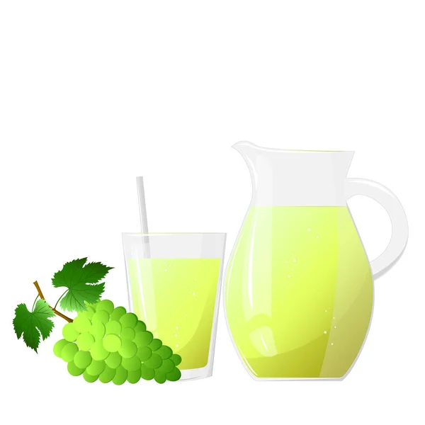 Jus Limun Kendi Kaca Dan Anggur Menyegarkan Minuman Untuk Desain - Stok Vektor