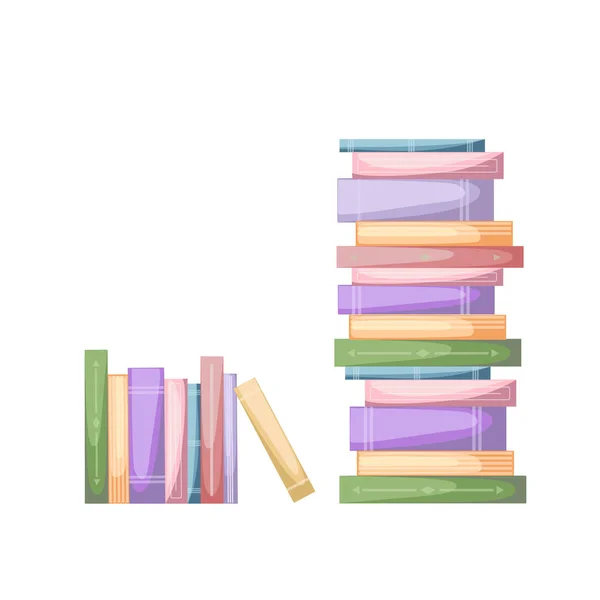 Kolorowe Książki Pojęcie Uczenia Się Targi Książki Klub Czytelniczy Koncepcja — Wektor stockowy