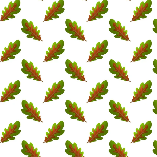 无缝图案的橡木叶色 在白色上孤立的秋天矢量物体 卡通落叶 干树叶渐变色 设计元素 符号或符号 矢量说明 — 图库矢量图片