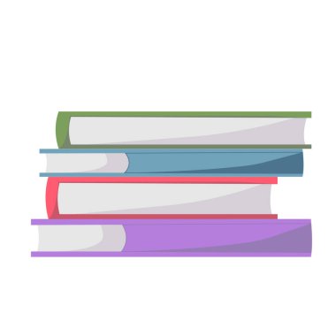 Renkli kitaplar. Öğrenme kavramı. Kitap fuarı, okuma kulübü, dünya kitap günü konsepti. Vektör illüstrasyonu.