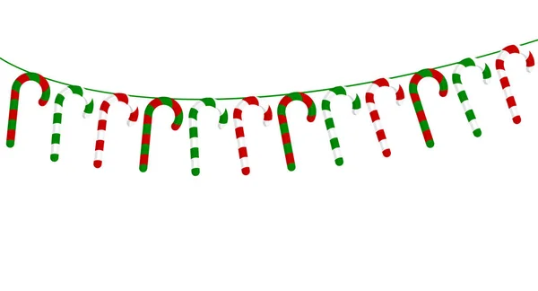 Guirlanda Natal Para Pirulitos Elementos Decoração Natal Ícone Ilustração Vetorial — Vetor de Stock
