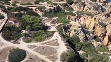 Ponta da Piedade Lagos Portekiz Kaya oluşumları Lagos Portekiz 360 Hava manzaralı