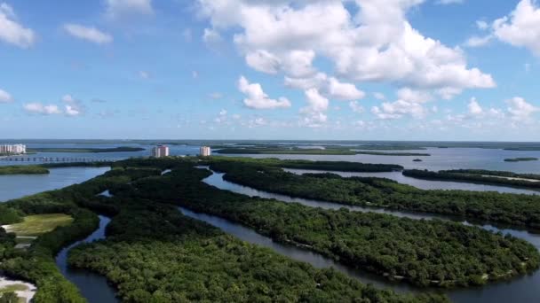 Hava Görüntüsü Kumlu Plajları Olan Güzel Bir Park Yüzmek Tekne — Stok video