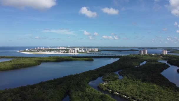 Drone Widok Lotu Ptaka Kierunku Fort Meyers Beach — Wideo stockowe