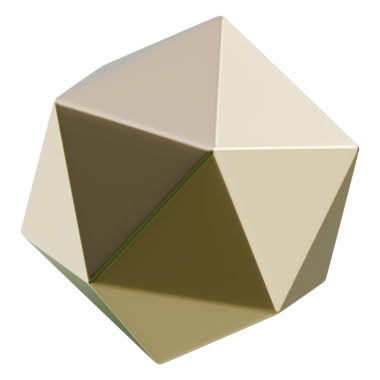 3d illüstrasyon, simge geometrik çokyüzlü; teknolojik markalaşma ve modern tasarım için uygun bej biçimli.