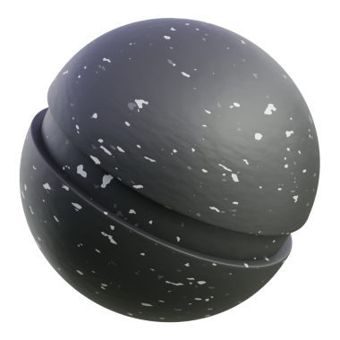 Görünür orta çizgili koyu benekli bir küre, teknik markalaşma ve UI simgeleri için uygun..