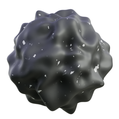 Teknoloji, markalaşma ve gelecek tasarım projeleri için uygun siyah dikenli 3D çizim.