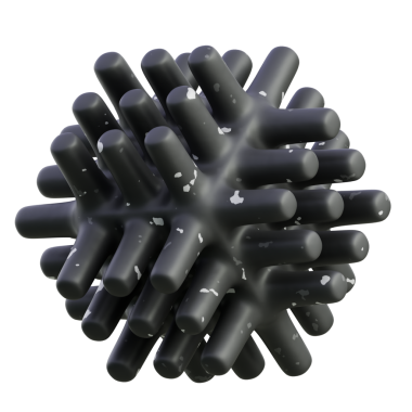 Teknolojik markalaşma, bilim pazarlaması ve UI çizimleri için uygun 3 boyutlu dikenli nanoyapısal küre..