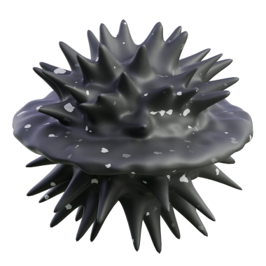 Asgari siyah çivili top heykeli; soyut geometrik sanat ürünü kahraman resimleri ve modern markalaşma için uygun.